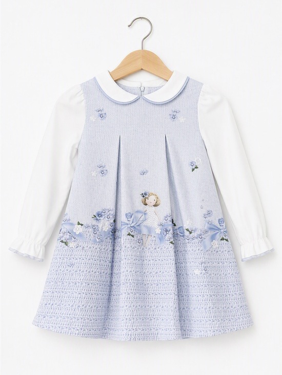 Lapin House Other - Lapin House Greece Luxury Ice Blue Silk-Blend Tiered Ruffle Dress 7Y Designer